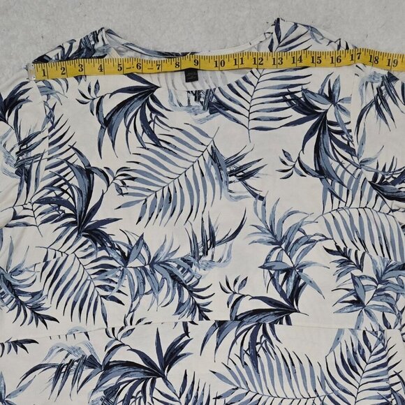 J. Jill Wearever Tropical Frond Print Tunic Top Rayon Blend 2X Packable - Picture 6 of 13